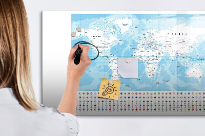 Beschreibbare magnettafel Illustration der Kontinentkarte