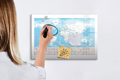 Beschreibbare magnettafel Illustration der Kontinentkarte