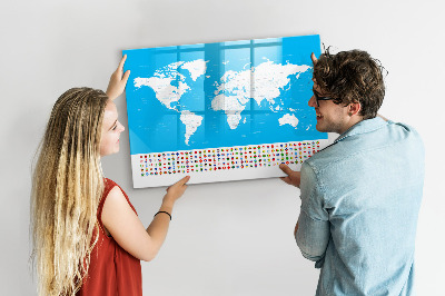 Beschreibbare magnettafel Übersichtskarte der Länder