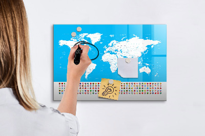 Beschreibbare magnettafel Übersichtskarte der Länder