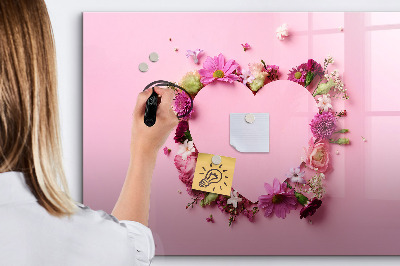 Beschreibbare magnettafel küche Herz aus Blumen