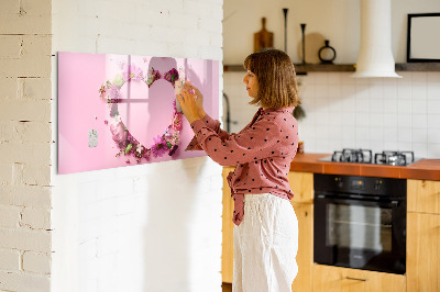 Beschreibbare magnettafel küche Herz aus Blumen