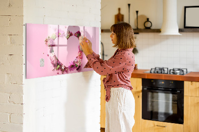 Magnetische Schreibtafel Herz aus Blumen