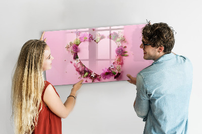 Beschreibbare magnettafel küche Herz aus Blumen