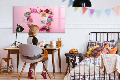 Beschreibbare magnettafel küche Herz aus Blumen