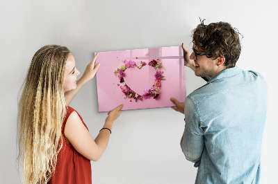 Magnetische Schreibtafel Herz aus Blumen