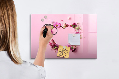 Magnetische Schreibtafel Herz aus Blumen