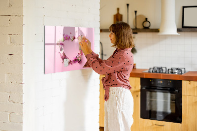 Magnetische Schreibtafel Herz aus Blumen