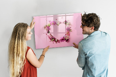 Magnetische Schreibtafel Herz aus Blumen