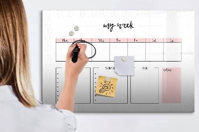 Beschreibbare magnettafel Mein Wochenplaner