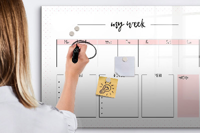 Beschreibbare magnettafel Mein Wochenplaner