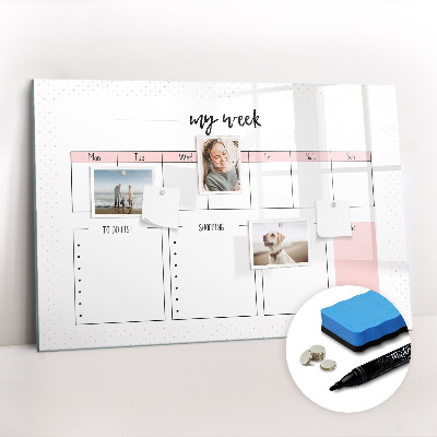 Beschreibbare magnettafel Mein Wochenplaner