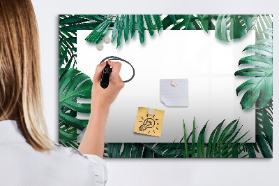 Beschreibbare magnettafel Tropische Blätter