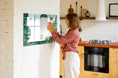 Beschreibbare magnettafel Tropische Blätter