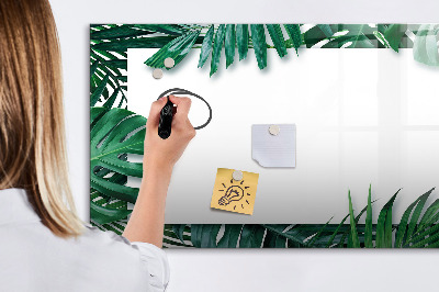 Beschreibbare magnettafel Tropische Blätter