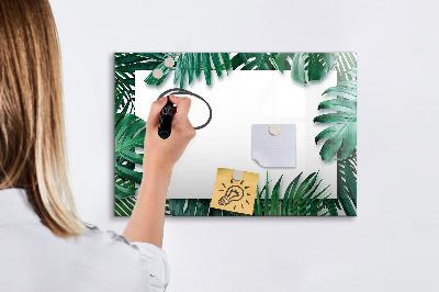 Beschreibbare magnettafel Tropische Blätter