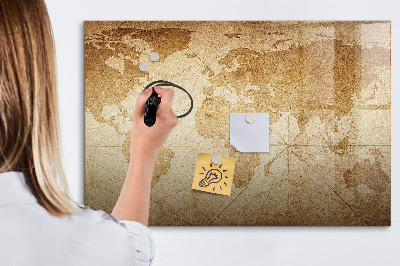 Beschreibbare magnettafel Vintage-Weltkarte