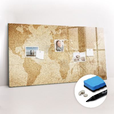 Beschreibbare magnettafel Vintage-Weltkarte