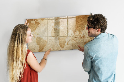 Beschreibbare magnettafel Vintage-Weltkarte