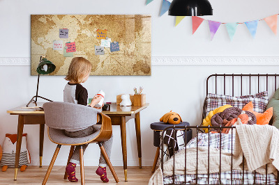 Magnettafel mit Marker Vintage-Weltkarte