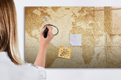 Beschreibbare magnettafel Vintage-Weltkarte