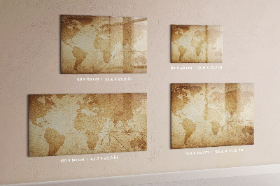 Beschreibbare magnettafel Vintage-Weltkarte