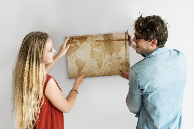 Beschreibbare magnettafel Vintage-Weltkarte