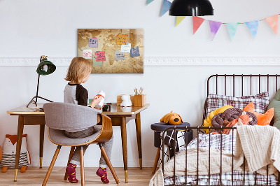 Magnettafel mit Marker Vintage-Weltkarte