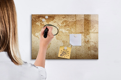 Beschreibbare magnettafel Vintage-Weltkarte