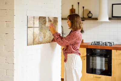 Beschreibbare magnettafel Vintage-Weltkarte