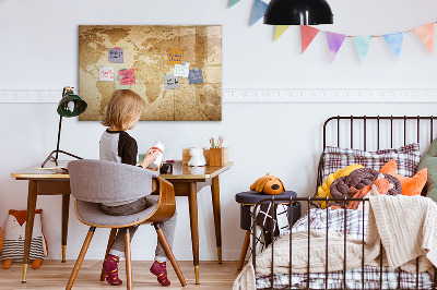 Magnettafel mit Marker Vintage-Weltkarte