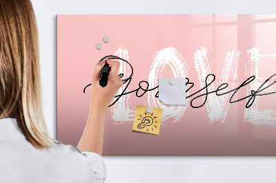 Beschreibbare magnettafel Inschrift liebe dich selbst