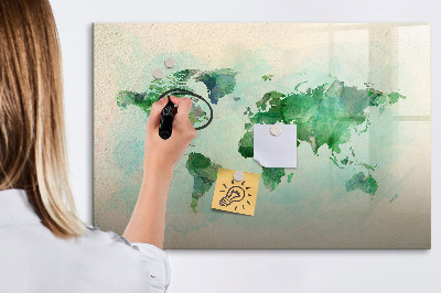 Beschreibbare magnettafel Aquarell-Weltkarte