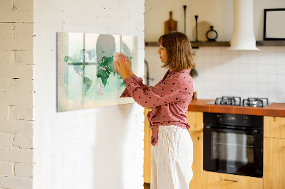 Beschreibbare magnettafel Aquarell-Weltkarte