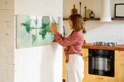 Beschreibbare magnettafel Aquarell-Weltkarte