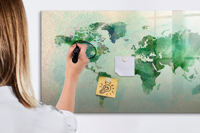 Beschreibbare magnettafel Aquarell-Weltkarte