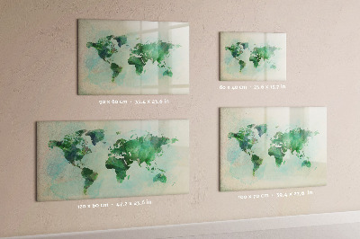 Beschreibbare magnettafel Aquarell-Weltkarte