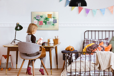 Beschreibbare magnettafel Aquarell-Weltkarte