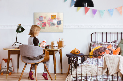 Beschreibbare magnettafel küche Aquarell-Weltkarte