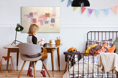 Beschreibbare magnettafel küche Aquarell-Weltkarte
