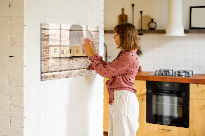 Magnetische Schreibtafel Familieninschrift