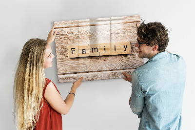 Beschreibbare magnettafel Familieninschrift
