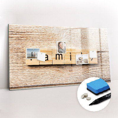 Beschreibbare magnettafel Familieninschrift