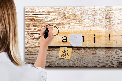 Magnetische Schreibtafel Familieninschrift