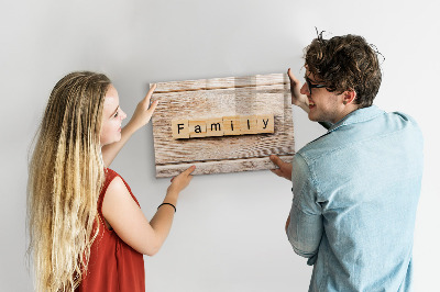 Magnetische Schreibtafel Familieninschrift