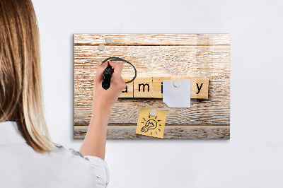 Beschreibbare magnettafel Familieninschrift
