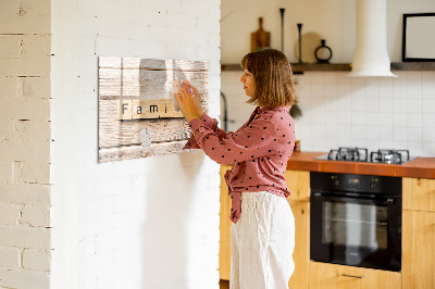 Beschreibbare magnettafel Familieninschrift