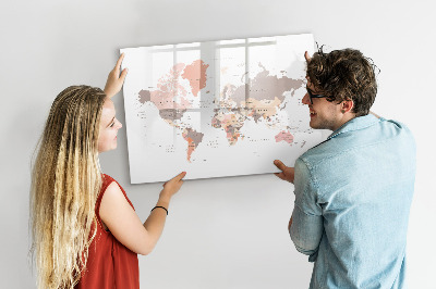 Beschreibbare magnettafel küche Weltkarte