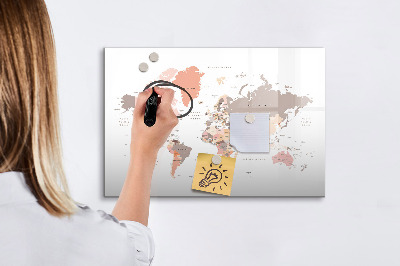 Beschreibbare magnettafel küche Weltkarte