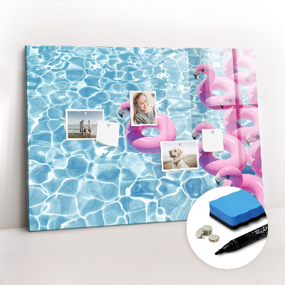 Beschreibbare magnettafel Löwenzahn-Flamingos